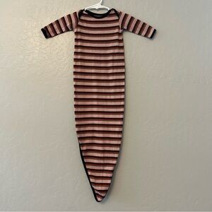 Cozys ribbed striped infant knotted gown size 0-3 months
